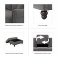 thumbnail image 7 of Hudson Sofa and Loveseat w/ Chair & Ottoman in French Gray Herringbone Fabric, 7 of 7