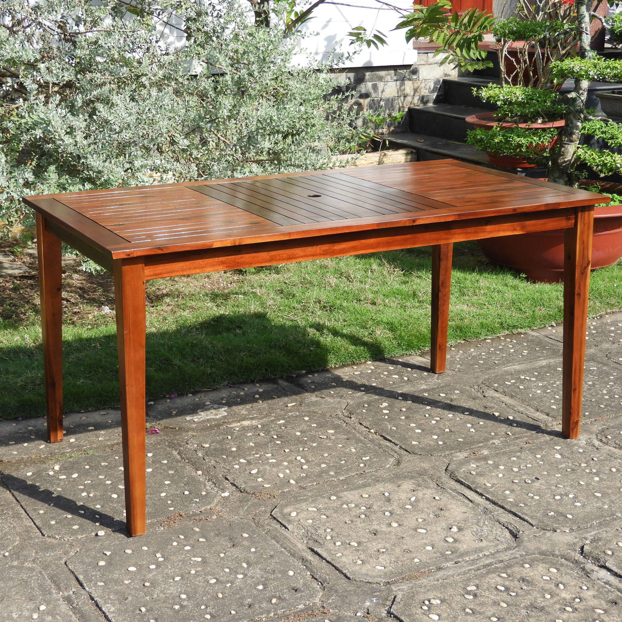 Highland Acacia Americana 55inch by 32inch Rectangular Dining Table