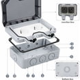 thumbnail image 3 of Jinsinto Double Waterproof Socket with Waterproof Junction Box, IP66 Outdoor Socket, Dustproof Wall Socket for Kitchen, Bathroom, Garage, Swimming Pool and Garden, 3 of 5