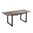 thumbnail image 2 of GZXS Modern Extendable Dining Table with Metal Legs and Self-Storing Leaf, 55.11"-70.86" Adjustable Length Kitchen Table, Space-Saving Design for Dining Room or Living Room (Walnut and Black), 2 of 7