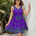 thumbnail image 3 of Classic Paisley Bandana, Purple And Green Dress Summer Street Style Dresses Female Sleeveless Printed Sundress, 3 of 7