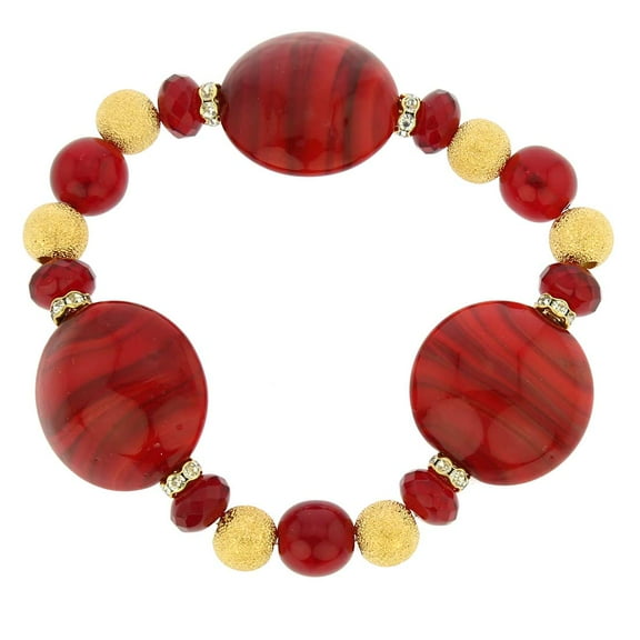 GlassOfVenice Murano Glass Murano Magic Bracelet - Red Marble