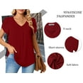 thumbnail image 5 of LVCBL Womens Petal Sleeve Tops Plus Size Short Sleeve V Neck Shirts Summer Casual Loose Fit Blouses L-4XL, 5 of 6