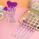 thumbnail image 5 of 10 brochas de maquillaje de diamante con mango de cristal, mango morado, pelo morado. Ormromra LRWJ102-6, 5 of 7