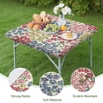 thumbnail image 4 of Pioneer Flower Floral Print Pattern Square Fitted Tablecloth with Elastic Edge,Square Table Cover,Washable Elastic Table Cover for Home Kitchen Party Decor 36"x36", 4 of 6