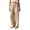 Khaki, variant on Linen Pants Women High Waisted Straight Leg Beach Pants Summer Loose Flowy Casual Pants S