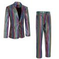 thumbnail image 2 of Men's Metallic Sequin Slim Fit Suit 70s Disco Party Costume, 2 of 5