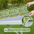 thumbnail image 6 of Yellow Lemon Flowers LightBlue Pattern Square Fitted Tablecloth with Elastic Edge,Square Table Cover,Washable Elastic Table Cover for Home Kitchen Party Decor 36"x36", 6 of 6