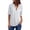 White, variant on Patlollav Womens Summer Shirts Zip Casual Tunic V-Neck Rollable Blouse Tops T-Shirt Rollback and Clearance