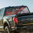 thumbnail image 2 of Rear Window Decal for Trucks – Grunge Star Red 58 x 18 Inches, Weatherproof Perforated Vinyl See-Through Graphic, Fits Most Pickup Trucks & SUVs, 2 of 7