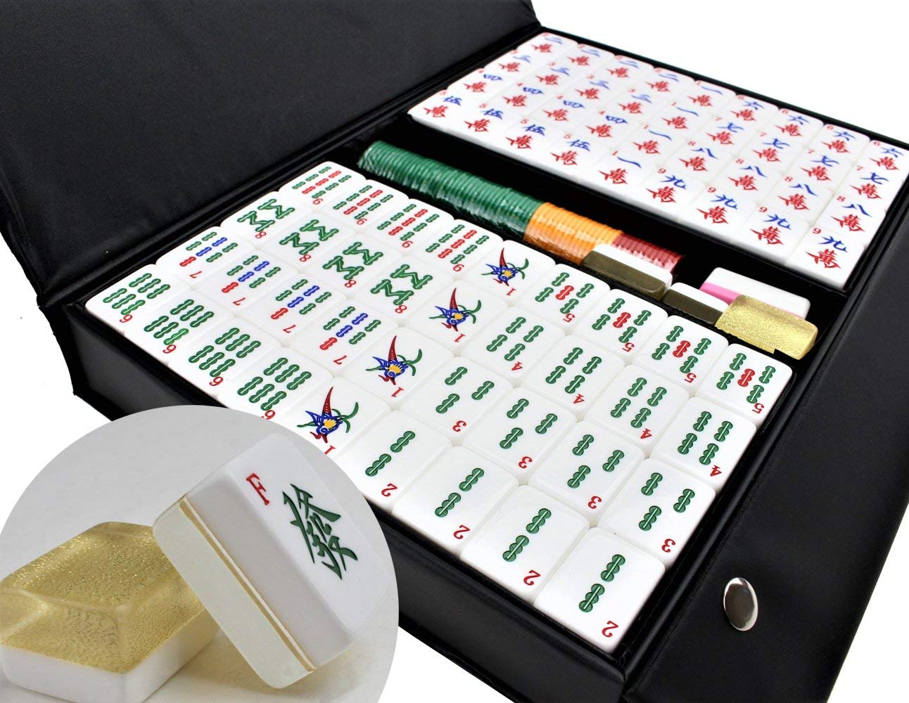 高品質麻將 [壓克力材質] Chinese Numbered Large Acrylic Tiles Mahjong Set. 144