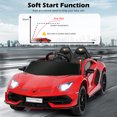 thumbnail image 4 of Costway 12V Kids Ride On Car Licensed Lamborghini SVJ RC w/ Trunk & Music Red, 4 of 10
