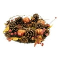 thumbnail image 3 of Northlight Pinecones, Pumpkins and Frosted Berries Small Artificial Fall Harvest Wreath - 14", 3 of 3