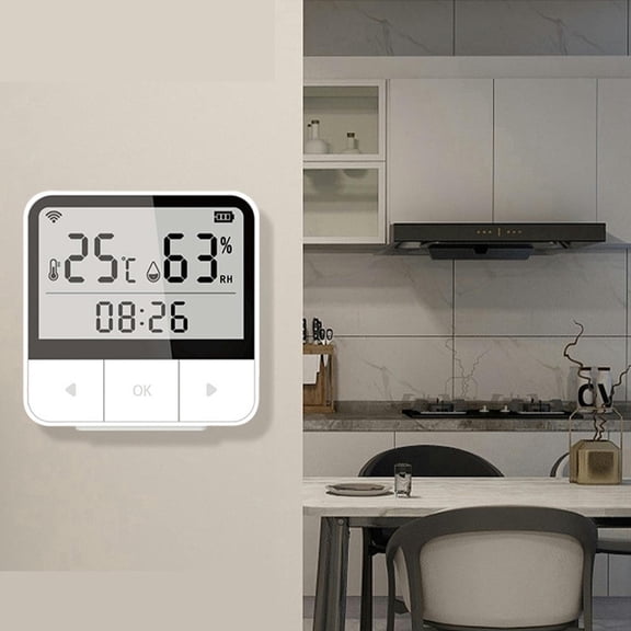 For Indoor Temperature Humidity Sensor APP Control Durable Alarm Multifunctional Smart High Accuracy Freestanding Hanging