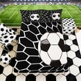 thumbnail image 3 of Erosebridal Soccer Net Ball Queen Sheet Sets, Sport Bed Set for Boys and Girls, 4 Pieces, 1 Flat Sheet, 1 Fitted Sheet and 2 Pillowcases, 3 of 6
