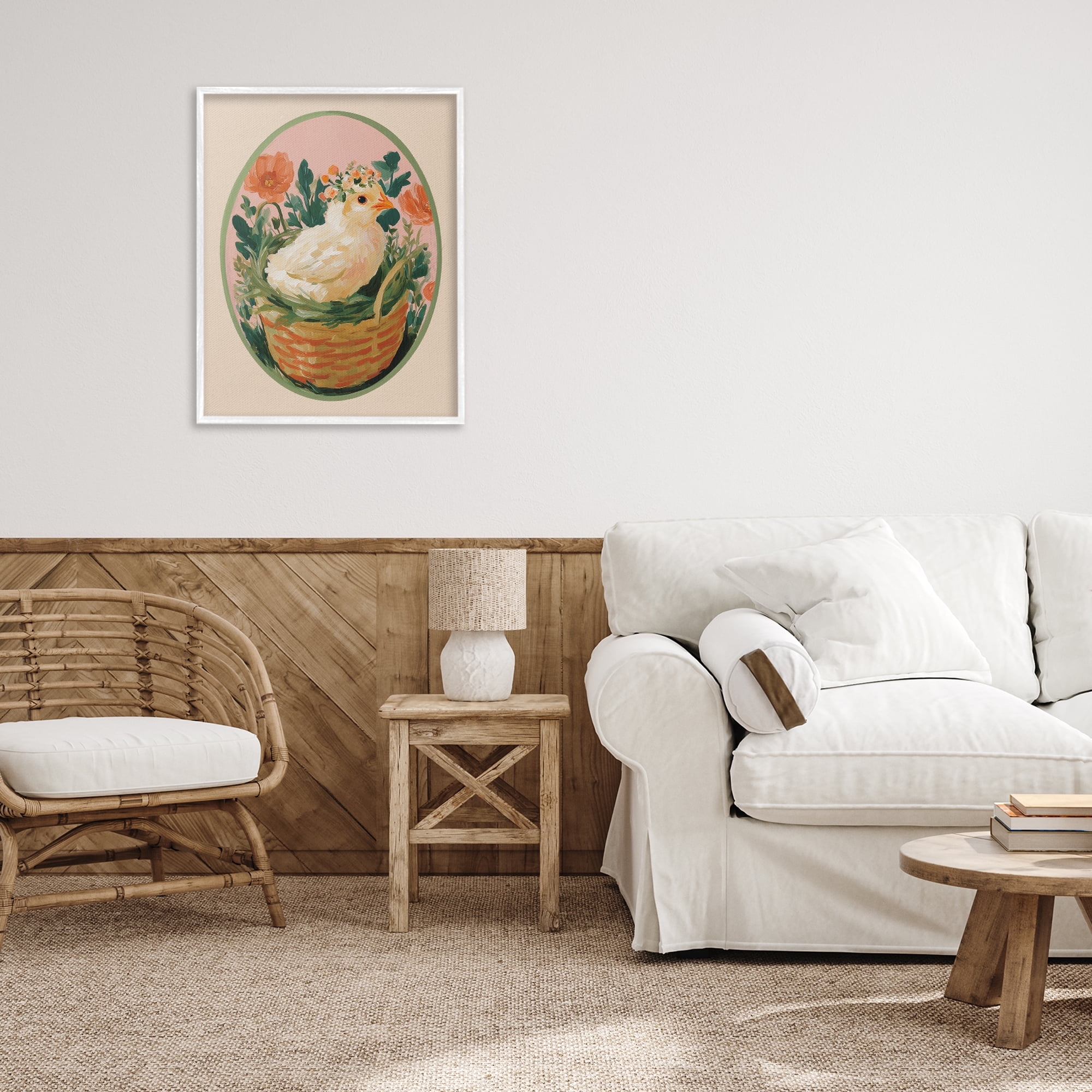 Stupell Industries Bloom Nest Chick White Framed Giclee Art, design by Yen