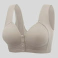 thumbnail image 2 of Riforla Women's Solid Color Bra with No Wire Front Buckle Everyday Wear Bras Grey 36, 2 of 7