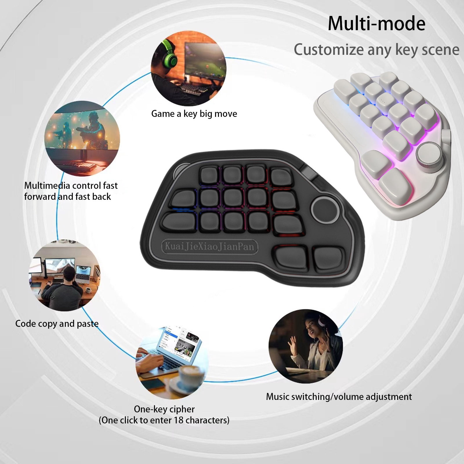wireds USB Mechanical Number Pad 17 Key Hot Swappable with RGBs Backlight and PBTs Keycaps VIA Programmable for Laptop PC