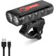 thumbnail image 1 of Luz para bicicleta, potente 2400 lúmenes, 4400 mah, luz delantera para bicicleta, lámpara LED recargable por USB, 4 modos de luz, resistente al agua Ip65 para acampar,, 1 of 5