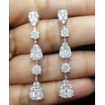 thumbnail image 2 of 3Ct Round Cut Natural Moissanite Drop Dangle Earrings in 14K White Gold Plated by Ayushi Jewels, 2 of 2
