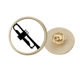 thumbnail image 1 of Cuerno vitalidad suena musica clasica Broche de oro metálico circular, 1 of 3
