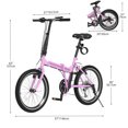 thumbnail image 5 of Uforic 20" Folding Bike, 7-Speed Portable Bicycle for Adults, Ideal for Commuting & Fitness, Pink, 5 of 6