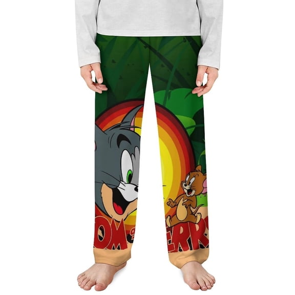 Tom And Jerry Pajama Pants Long Sleep Pants Soft Elastic Waist PJ Bottoms Lounge Pants