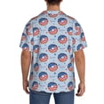 thumbnail image 3 of Yiaed Donut with the USA Fag Print Mens Casual Wrinkle Free Shirts Short Sleeve Button Down Summer Stretch Dress Shirt-Small, 3 of 5