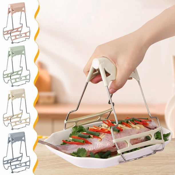 Kit de pinza de cocina de alta temperatura - Pinzas antideslizantes de silicona para cuencos y platos calientes, marco de acero inoxidable, apto para lavavajillas (1-pack)