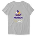 thumbnail image 5 of Craaazy Short Sleeve Sweatshirts for Women Loose Fit Mardi Gras Shirts Gifts, 5 of 6