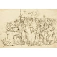 thumbnail image 3 of Giovanni Domenico Tiepolo 24x18 Black Modern Framed Museum Art Print Titled - A Crowd of Persons in Antique Roman or Oriental Dress, Gathering at a Pagan Altar (ca. 1743), 3 of 5
