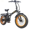 Narrak 48V500W 13AH 20"x4.0 Adult Folding Fat Tire eBike Snow Foldable Electric Bicycle Beach Cruiser (Orange)