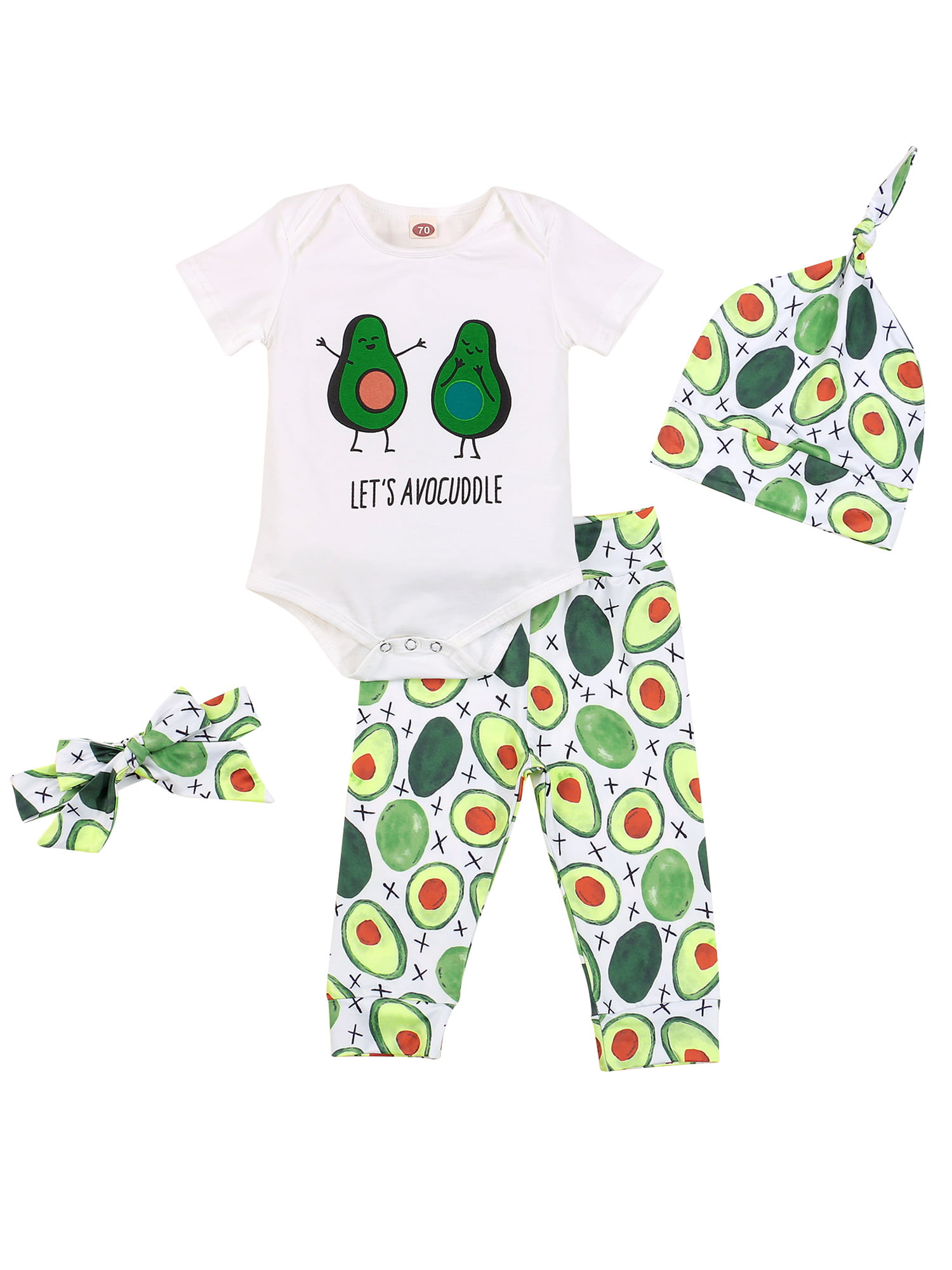 Succulent Baby Romper with Matching HatHeadband