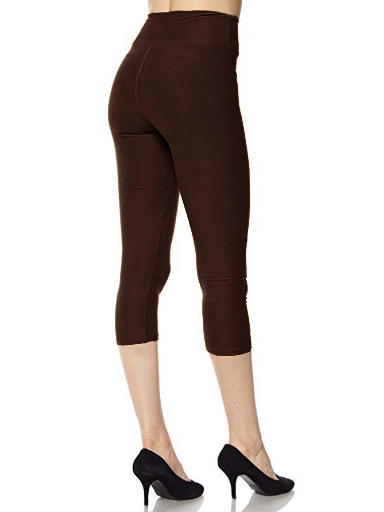 5 Pack Capri Leggings For Women 3 inch Wide Waistband Yoga Sports and Casual Ultra Soft Capri Legging Pants (2XL/3XL)