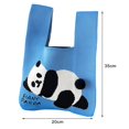 thumbnail image 4 of POINTERTECK Sac Tricoté Panda Polyvalent Sac Fourre-Tout Tricoté avec Design Panda Mignon Portable Lavable Réutilisable Organisateur de Courses, 4 of 5