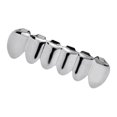 thumbnail image 4 of Langgg Grills Hip Hop Upper Lower 6 Teeth Caps Halloween Cosplay Silver Bottom, 4 of 7