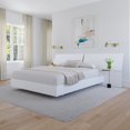 thumbnail image 1 of Nexera Paris Platform Bed and Panoramic Headboard, White, 1 of 6