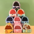 thumbnail image 1 of Cartoon Pattern Guinea Pig Cave House Bed, Rabbit Squirrel Chinchilla Hamster Hedgehog Nest Hideout, Small Animals Cage Warm Supplies, Machine Washable, 1 of 8