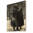 thumbnail image 2 of Designart 'Portrait Of Monochrome Wild Bull In Winter Forest I' Farmhouse Print on Natural Pine Wood, 2 of 5