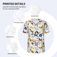 thumbnail image 3 of Zufioo Flowers Butterfly Print Men's Baseball Short Sleeve, Moisture Wicking Button-Down Hip Hop Tee-Medium, 3 of 7