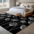 thumbnail image 4 of Spring Dandelion Area Rugs 6'x9', Washable Small Throw Rugs for Kitchen Dining room, Modern Country Flower Black White Indoor Outdoor Rug Non-Slip Low Pile Carpet Runner Reversible Floor Mats, 4 of 8