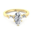 thumbnail image 2 of Malibu - Moissanite Marquise Cut Lab Diamond Engagement Ring With Baguette Sidestones, 2 of 4