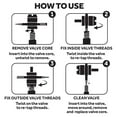 thumbnail image 3 of Slime 4way Valve Core Tool & 4 Replacement Valve Cores, 3 of 7