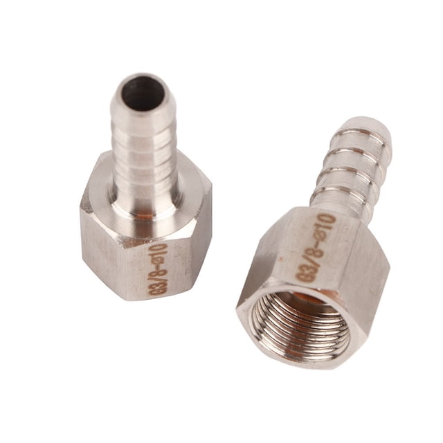 Quick Coupling Connector, No Burrs Female Thread Pipe Fitting, Anti-Rust High Temperature Resistant 2PCS for Female Thread Conveying Compressed Air 3/8in-6mm,3/8in-8mm,3/8in-10mm
