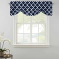 thumbnail image 2 of Navy Blue Morocco Pattern Tie Up Valance Curtains for Windows, Kitchen Curtains Window Shades, White Moroccan Geometric Art Light Filtering Roman Curtain Valances for Bedroom/Bathroom/Cafe 42"x12", 2 of 9