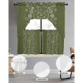 thumbnail image 2 of Japanese Swag Curtains for Living Room/Bedroom Windows, Green Rustic Retro Pastoral Floral Leaves Kitchen Curtains and Valances Set 36 Inch Length, Light Filtering Swags Valance Curtain Panels, 2 of 5