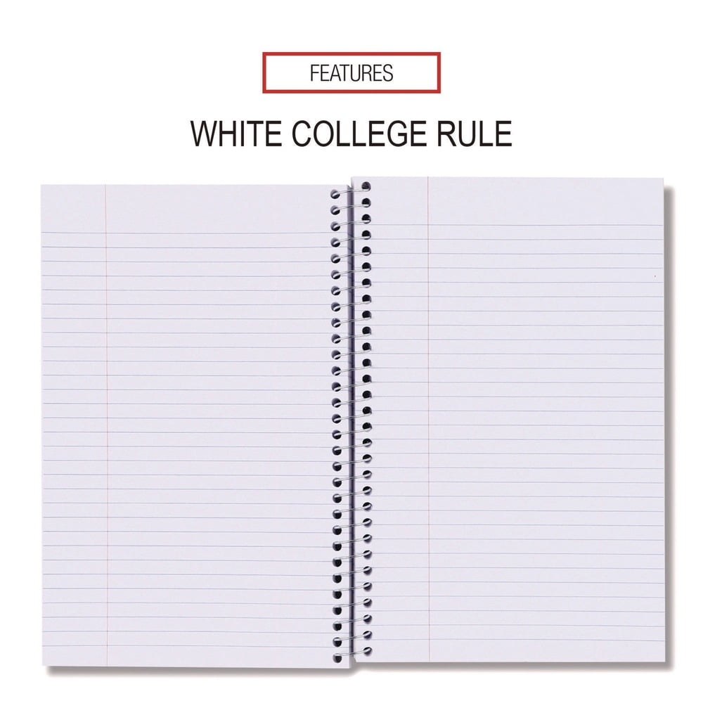 9.5 in. x 6 in., 3 Subjects, Medium/College Rule, Wirebound Notebook - Assorted Color Covers (120 Sheets/Notebook, 4/Pack)