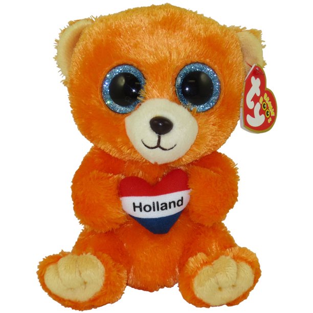TY Beanie Boos HOLLAND the Bear (Glitter Eyes) (Regular Size 6 inch