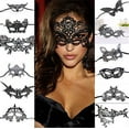 thumbnail image 2 of Black Lace Eye Face Mask Masquerade Ball Prom Halloween Decorations, 2 of 5