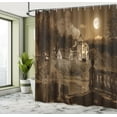 thumbnail image 5 of Ambesonne Brown Shower Curtain, Medieval House, 69"Wx84"L, Brown, 5 of 5